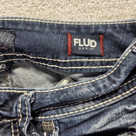 Silver Jeans Suki Mid Capri Womens 28 Blue Distressed Embroidered Pockets Denim - Picture 6 of 12